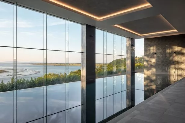 Infinity swimming pool at Dylan Coastal Resort, Laugharne