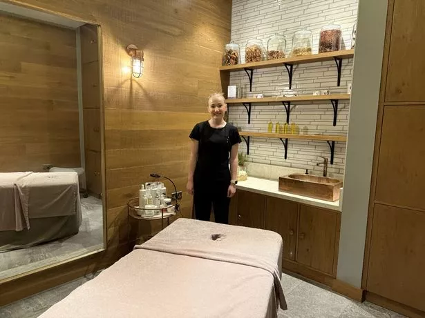 Woman spa therapist at Dylan Coastal Resort, Laugharne,