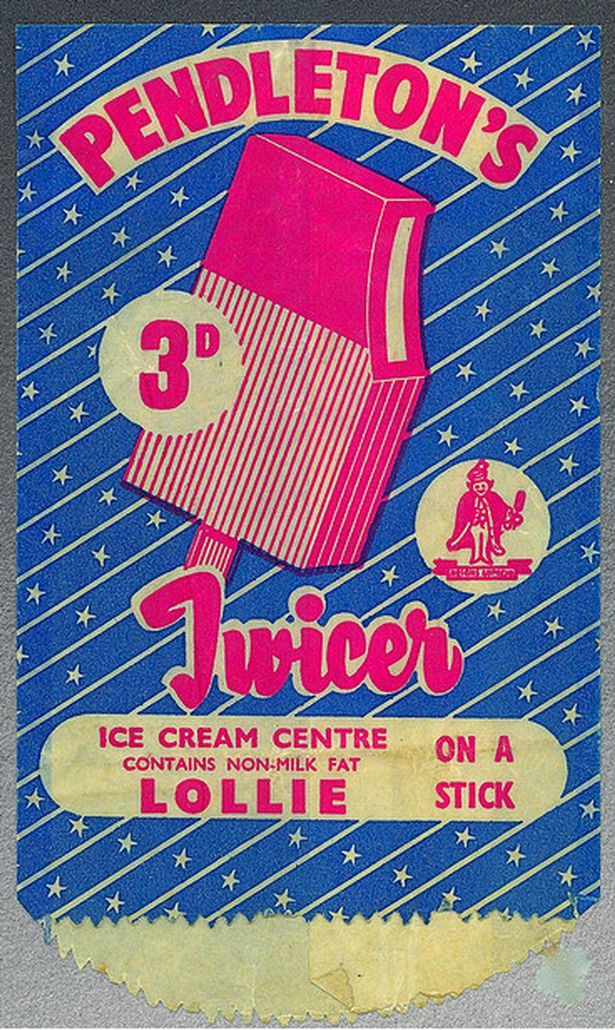 Advert from the 1950s or 1960s for the Pendleton's Twicer Ice Lollie 