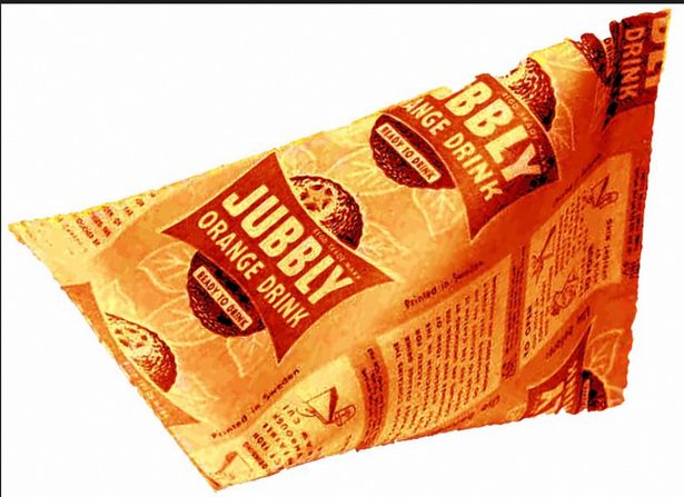 Carton of Jubbly orange drink, 1960s