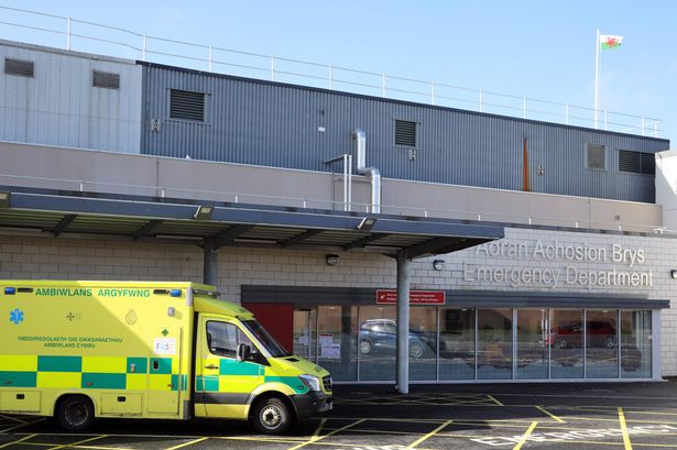 A file photo of an ambulance at Ysbyty Gwynedd in Bangor