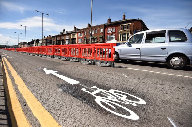 Cycle Lane on West Derby Road, Tuebrook