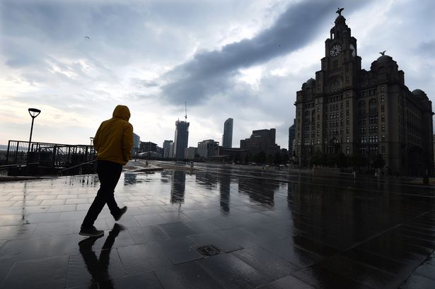 Storm clouds gathering over Liverpool's waterfront