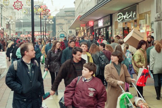 Liverpool town centre on the first day of the sales, Boxing Day. December 26, 1993