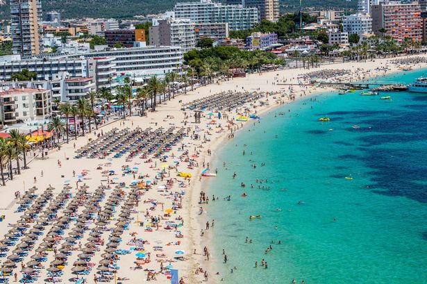 Magaluf beach on July 13, 2014 in Mallorca, Spain. 