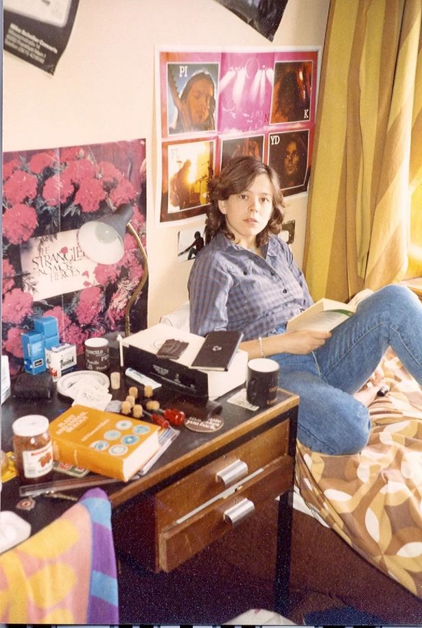 Jeni in her 17th floor room at Owens Park