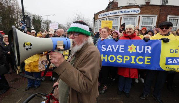 Numerous protests have taken place against any plans to close the inpatient unit at Marie Curie Hospice in Woolton 