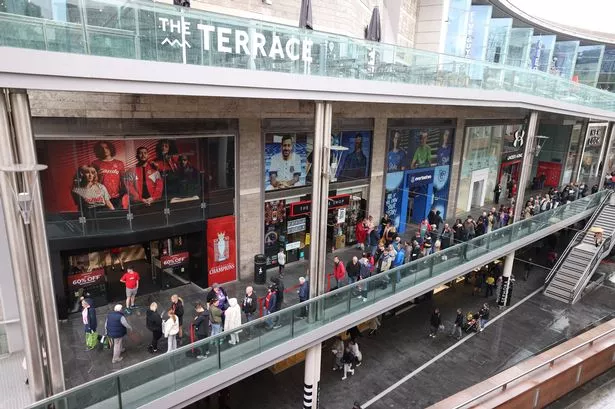 Queues in Liverpool ONE shopping centre