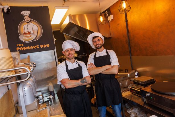 Chris and Efty from Pancake Man at Wapping Wharf