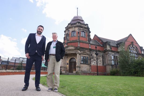Chris Colwell and Jerry Spencer outside The Old Library, formerly known as Lister Drive Library, the a Grade II listed former Andrew Carnegie library in Tuebrook, Liverpool