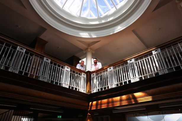 Jerry Spencer and Chris Colwell in The Old Library, formerly known as Lister Drive Library, the a Grade II listed former Andrew Carnegie library in Tuebrook, Liverpool