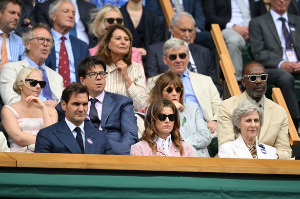 Kitty McIntyre, John Witherow, Roger Federer, Michael McIntyre, Carole Middleton, Mirka Federer, Lisa Makin, Michael Middleton, Birgitte, Duchess of Gloucester and Sir Lenny Henry 
