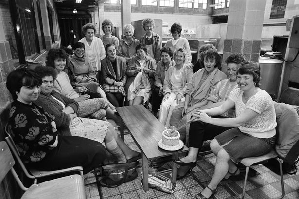 Campaigners stage a sit in at Liverpool's last public laundry, the Fred Robinson laundry in St. Domingo Road, Everton on July 10, 1986