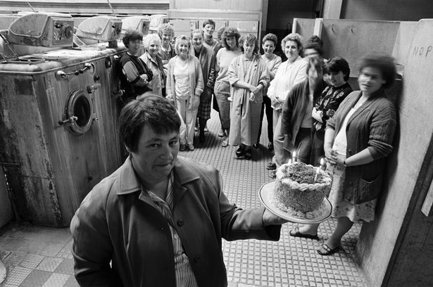 Campaigners celebrate a month of sit ins at the laundry in July 1986