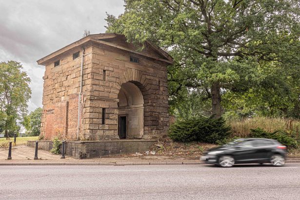 The lodge of Sandwell Hall at Junction 1 of the M5