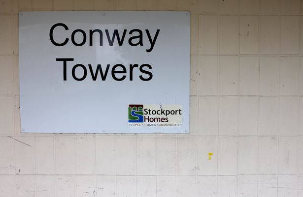 The tower block is based in Brinnington, Stockport.
