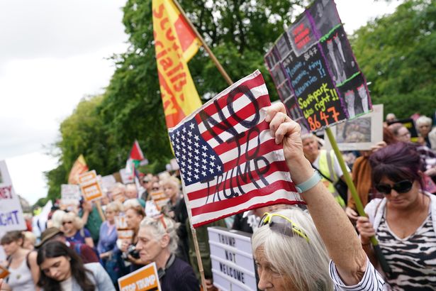Protestors gather on the streets of Edinburgh