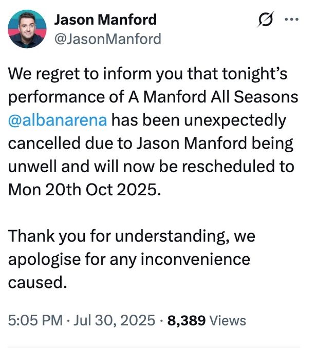 Jason Manford statement
