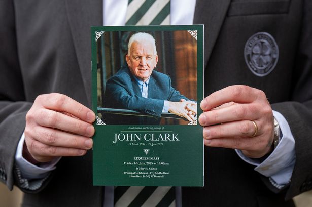 Order of Service for the funeral of John Clark, held at St Mary's Church, Glasgow. Former Celtic defender John Clark, one of the Lisbon Lions who played in the club's European Cup win in 1967, died in June aged 84. Picture date: Friday July 4, 2025. PA Photo. Photo credit should read: Jane Barlow/PA Wire.