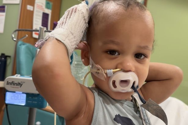 Kai Dunn, aged 1, nearly died after swallowing a battery
