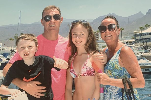 Emma Hickey, her partner Stephen Brougham and their two children Sophie, 13 and Bobby, seven were on holiday when Emma fell
