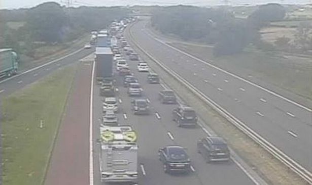 Congestion on the M6 following the serious crash