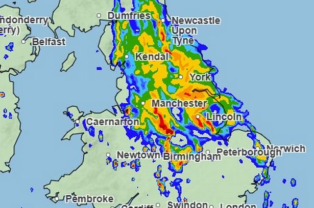 Wet and windy conditions expected to reach Manchester late on Friday and remain in place well into Saturday and Sunday.