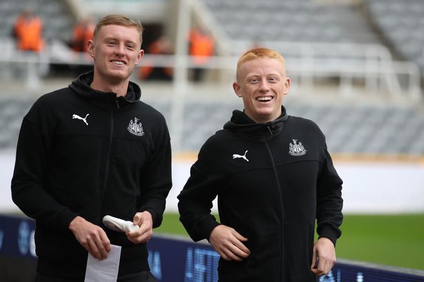 Newcastle United's Sean Longstaff (left) and Matty Longstaff at St James' Park in 2019