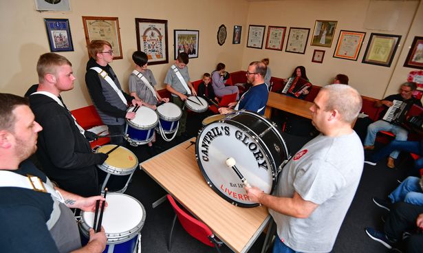 The Orange Lodge Duke of Lancaster's Band practice session
