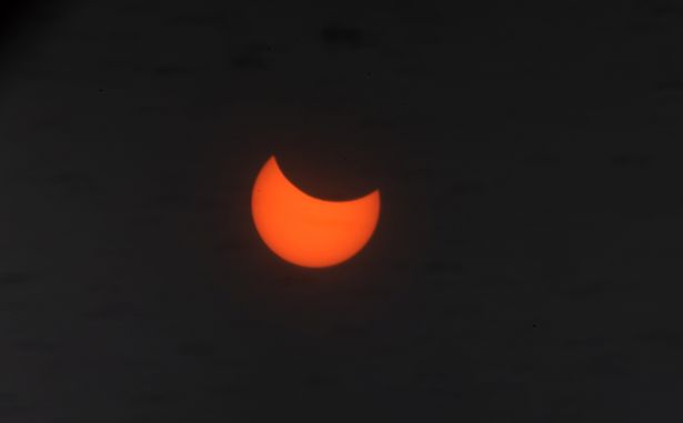 A Solar Eclipse is seen at the Keele Observatory on March 29, 2025 in Keele, Staffordshire