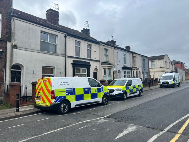 Police outside a property on Thirlmere Road