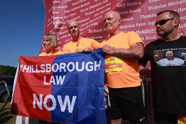 A Hillsborough Law banner 
