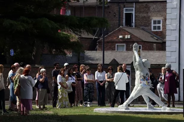 Unveiling of a new public sculpture called Our Woven Voices near North Shields Magistrates court