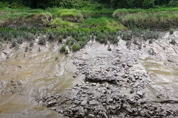 Erosion along the New Cut - screen grab from Bristol City Council drone footage