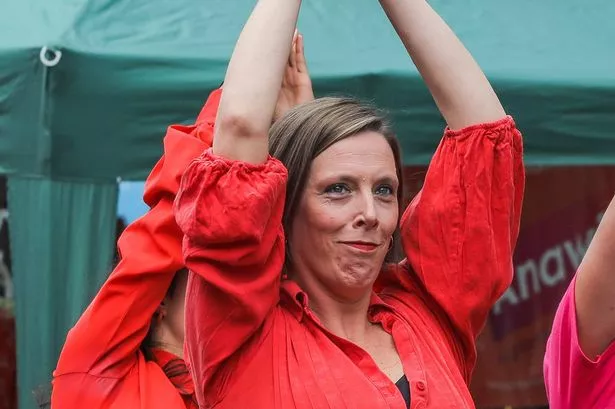 Jess Phillips MP takes part in the Wuthering Heights celebration.