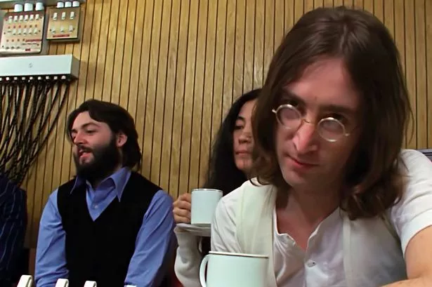 Yoko Ono at the Get Back sessions with Paul McCartney and John Lennon