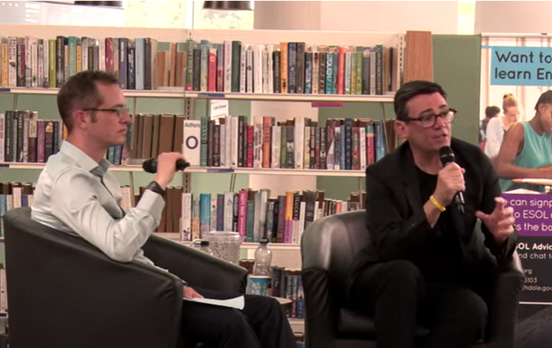 Rob Parsons and Andy Burnham in Rochdale