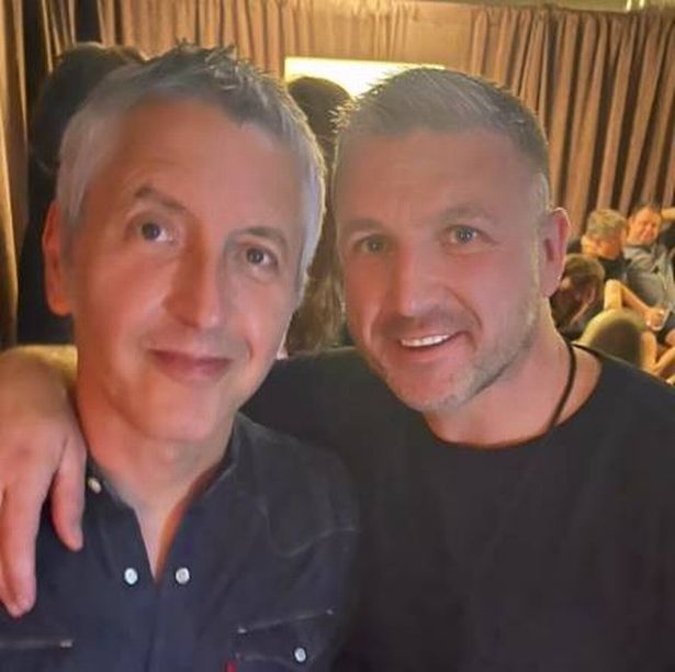 Kelbie pictured with Oasis guitarist Gem Archer