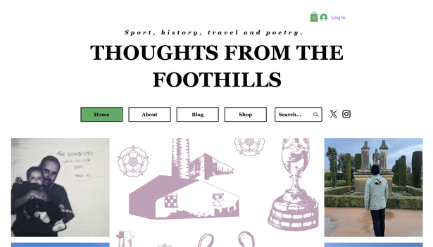 A screenshot of Liam Grimshaw's website - Thoughts from the Foothills.