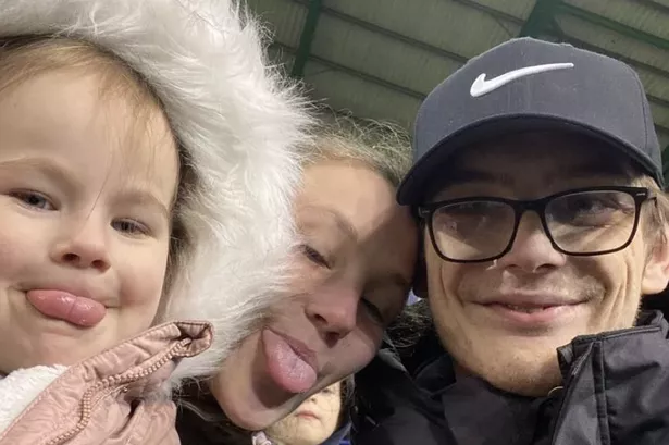 James, his partner Rachelle and his five-year-old daughter.