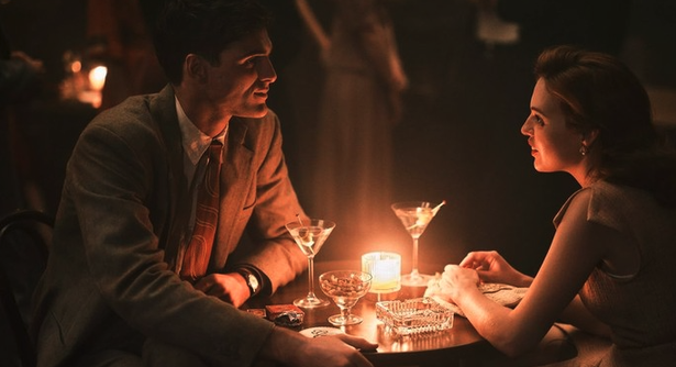 A couple sat on a date