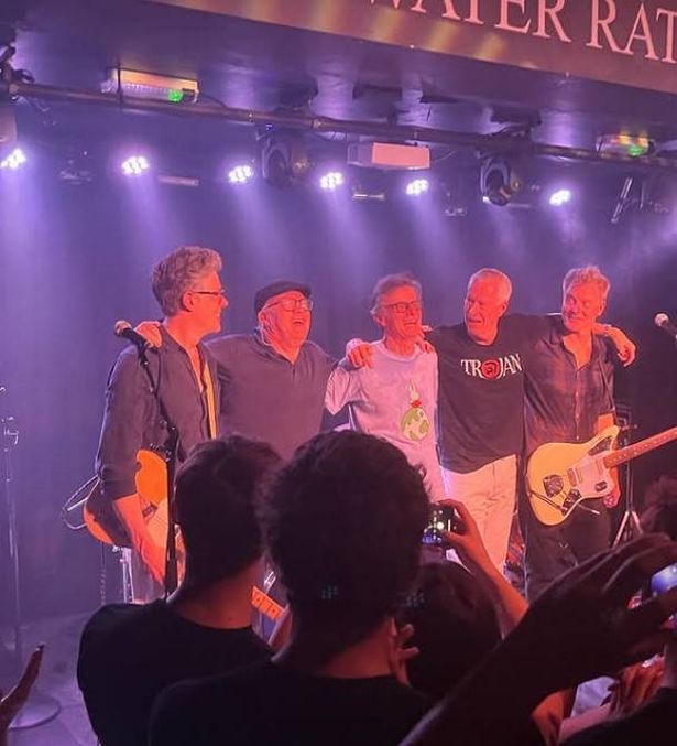 Ed with his Centrist Dad bandmates,  Robert Peston and John Wilson