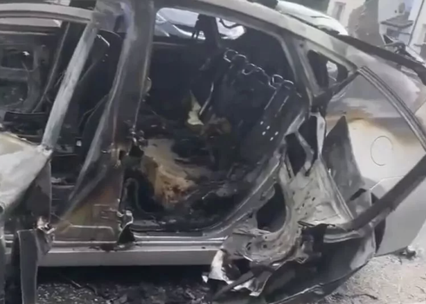 A car was left burnt out in the same area. (Image: Supplied)