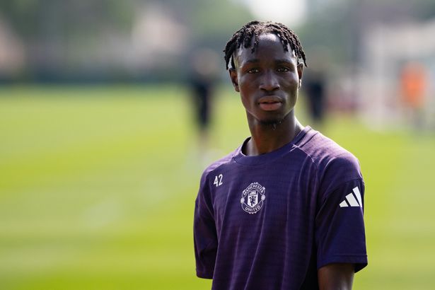 Sekou Kone during a Manchester United training session