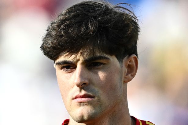 Javi Guerra looks on before playing for Spain at the UEFA European Under-21 Championship