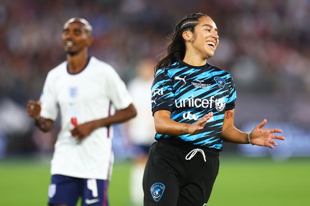 Chelcee Grimes played for the Team World XI during Soccer Aid 2022