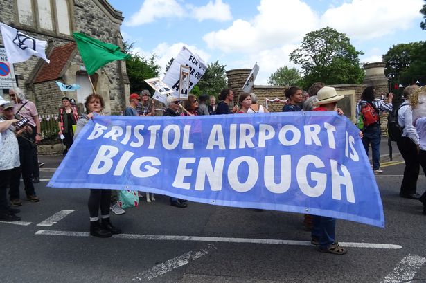 Images of previous protests against the expansion of Bristol Airport