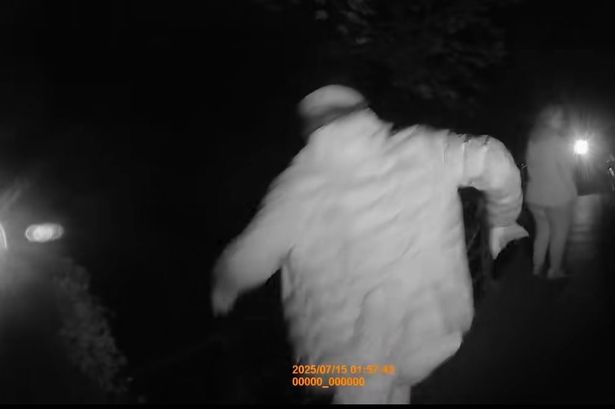 The moment ghost hunter Mark Ponting reacts as he is hit by a stone from an unknown source at Snuff Mills Bridge in north east Bristol