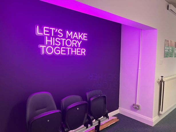 Inside the reception area of the YTL Arena office in Filton