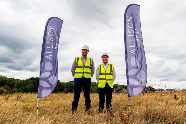 Andy Cattermole, Planning Director (Left), of Allison Homes, and Mike Gill, Project Director of Alison Homes (Right) pictured on site at Longmoor.